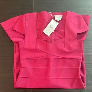 Herve Leger solid flare bandage dress